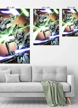Obi-Wan Grievous Art | Acrylic, Metal & Canvas - Snapping Turtle Gallery