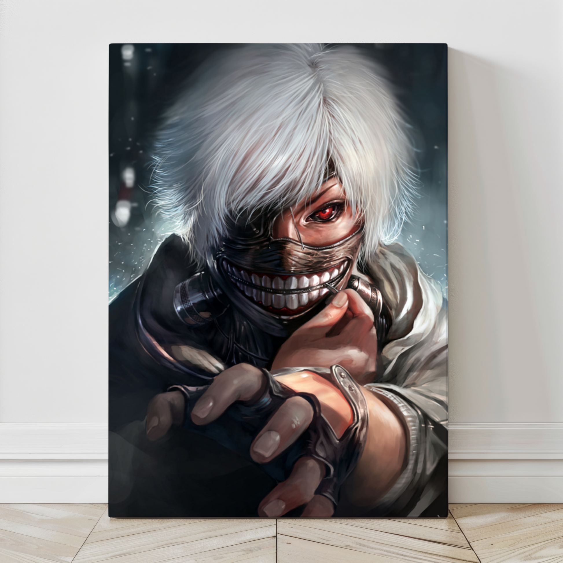 Large 24x36 Tokyo Ghoul canvas – Kaneki with mask and red ghoul eye

