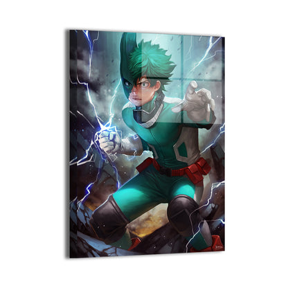 One For All Surge Wall Art Metal Print – Deku from My Hero Academia by Nopeys