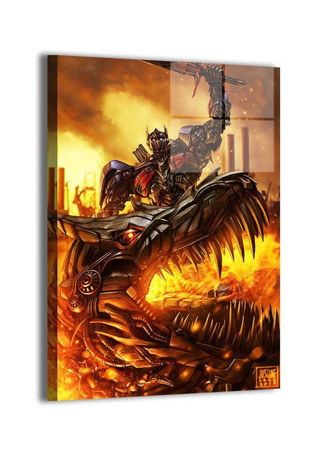Optimus Prime Grimlock Art | Acrylic, Metal & Canvas [variant_option1] Print, Premium Wall Art by Snapping Turtle Gallery