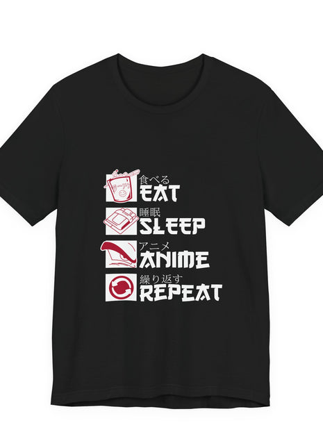 Otaku Routine Eat Sleep Anime Repeat Shirt - Snapping Turtle Gallery