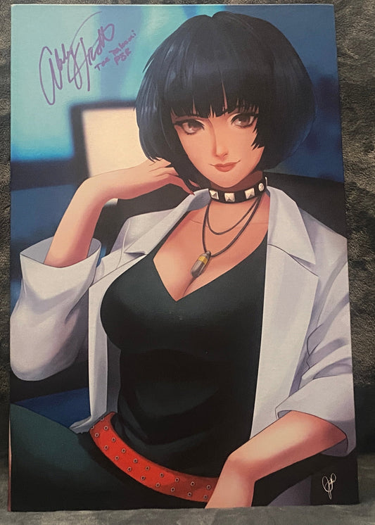 Tae Takemi Persona 5 12x18 Canvas Signed by Abby Trott - Snapping Turtle Gallery