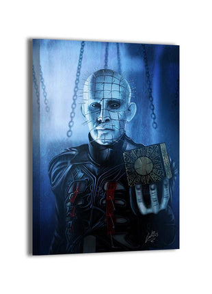 Pinhead Hellraiser Horror Art | Acrylic, Metal & Canvas - Snapping Turtle Gallery