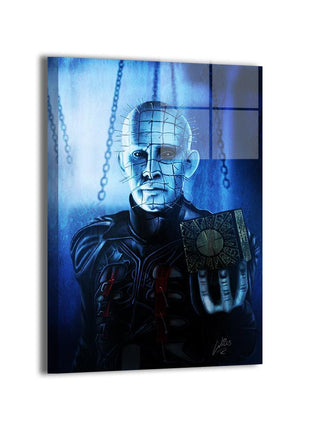 Pinhead Hellraiser Horror Art | Acrylic, Metal & Canvas - Snapping Turtle Gallery