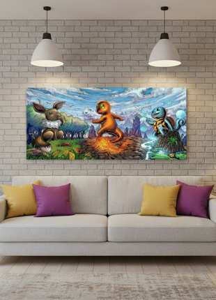 Pokémon Starters Wall Art | Pokémon Fan Art | Snapping Turtle Gallery [variant_option1] Print, Premium Wall Art by Snapping Turtle Gallery