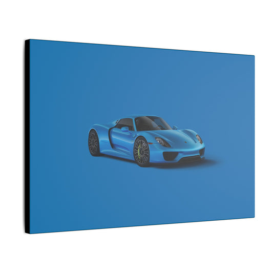 12x18 canvas print of the Porsche 918 Spyder — anime-style blue edition with futuristic styling.