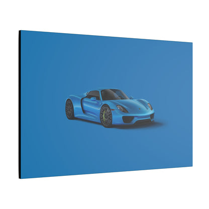  24x36 canvas of the Porsche 918 Spyder in blue — oversized anime-style display for car collectors.