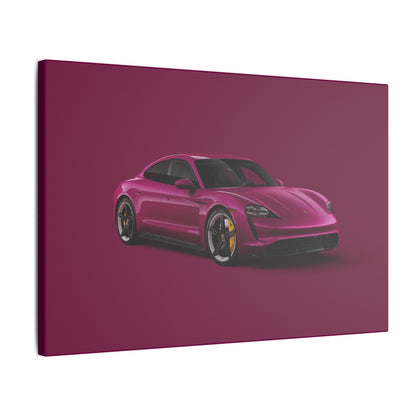 art print of the Porsche Taycan in anime style, showcasing sleek electric performance and futuristic design.