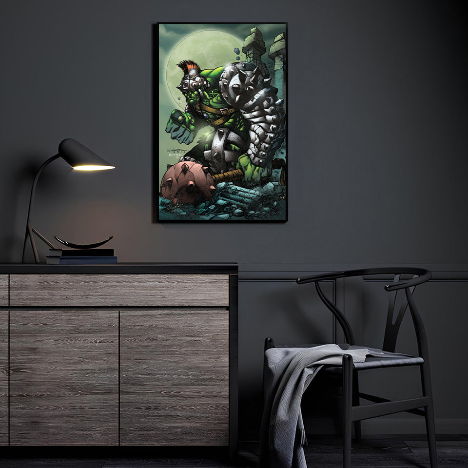 World War Hulk fan art by Emil Cabaltierra with colors by Santosh Pillewar; epic gladiator-era illustration.