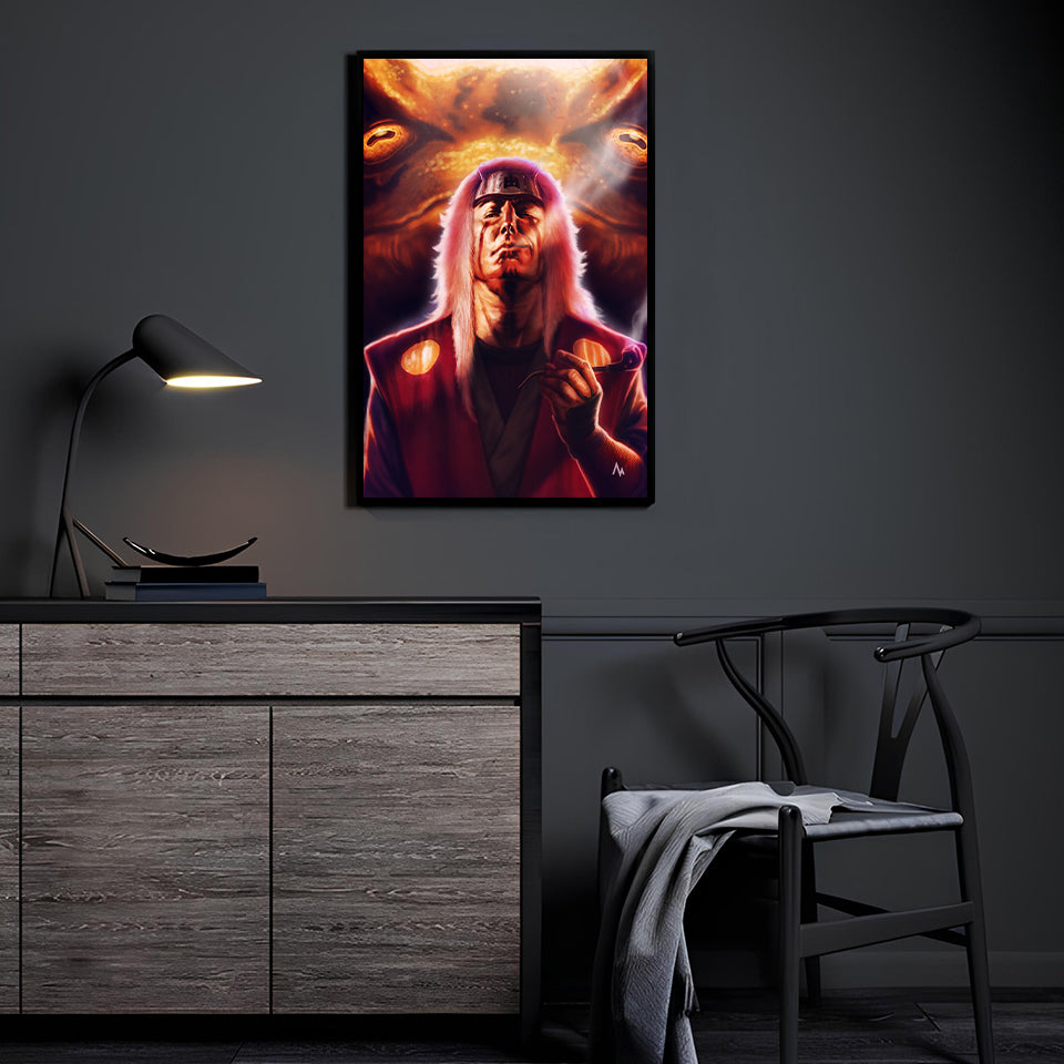 Sage of Mount Myōboku Poster Print — Jiraiya the Toad Sage from Naruto, artwork by Marvin Tabacon — vivid, high-detail poster.