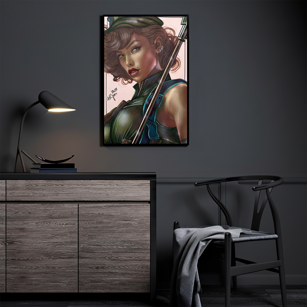 Steadfast Field Commander poster print — Lady Jaye, artwork by Aurelio Rigoni.