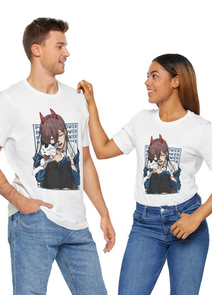 Power & Meowy Blue Frame Shirt | Chainsaw Man Fan Art | Snapping Turtle Gallery [variant_option1] Print, Premium Wall Art by Snapping Turtle Gallery