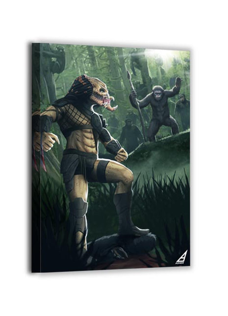 Predator vs Caesar Wall Art | Warrior Clash Fan Art | Snapping Turtle Gallery [variant_option1] Print, Premium Wall Art by Snapping Turtle Gallery