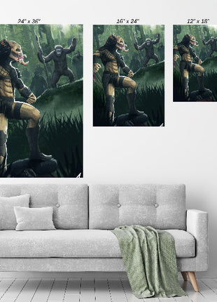Predator vs Caesar Wall Art | Warrior Clash Fan Art | Snapping Turtle Gallery - Snapping Turtle Gallery