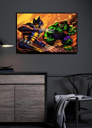 Wolverine Hulk Art | Acrylic, Metal & Canvas - Snapping Turtle Gallery