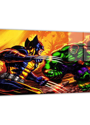 Wolverine Hulk Art | Acrylic, Metal & Canvas - Snapping Turtle Gallery