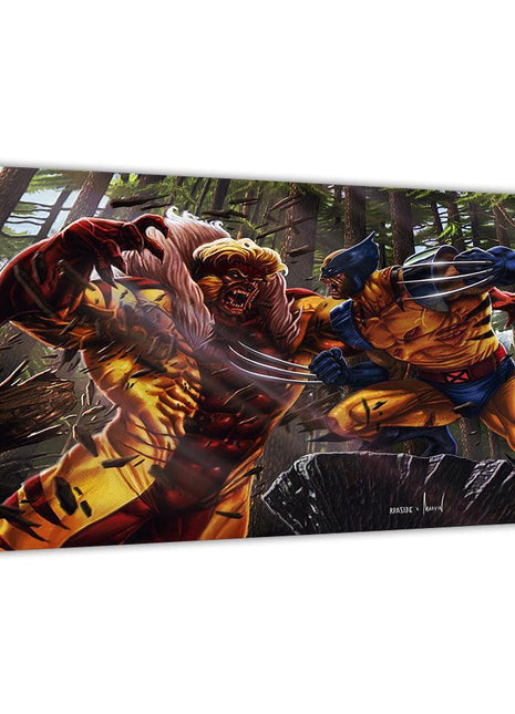 Primal Rivalry Wall Art | Wolverine vs Sabretooth | Snapping Turtle Gallery [variant_option1] Print, Premium Wall Art by Snapping Turtle Gallery