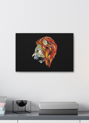 Lion Art | Acrylic, Metal & Canvas - Snapping Turtle Gallery