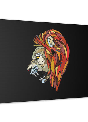 Lion Art | Acrylic, Metal & Canvas - Snapping Turtle Gallery