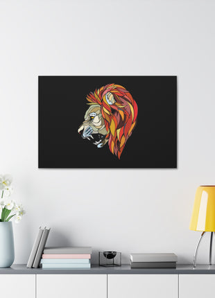 Lion Art | Acrylic, Metal & Canvas - Snapping Turtle Gallery