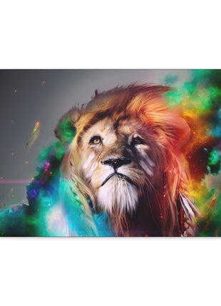 Prismatic King – Multicolor Mane Lion Wall Art | STG Collection - Snapping Turtle Gallery