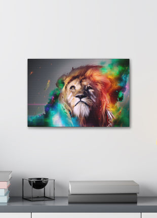 Prismatic King – Multicolor Mane Lion Wall Art | STG Collection - Snapping Turtle Gallery