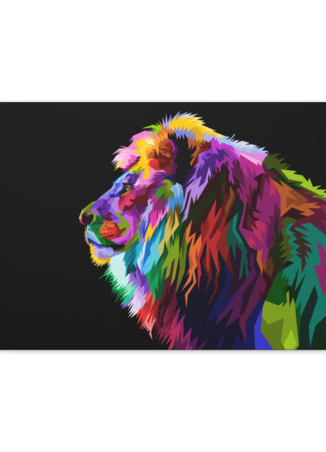 Prismatic King – Multicolored Lion Wall Art | STG Collection - Snapping Turtle Gallery