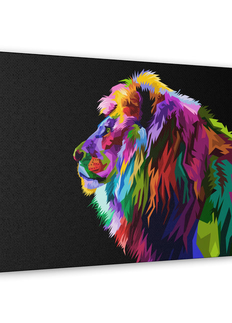 Prismatic King – Multicolored Lion Wall Art | STG Collection - Snapping Turtle Gallery