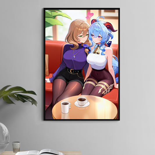 Moonlit Cafe Companions Wall Art