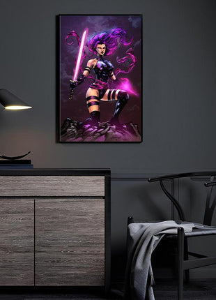 Psylocke Wall Art | X-Men Marvel HD Acrylic, Metal & Canvas Print - Snapping Turtle Gallery