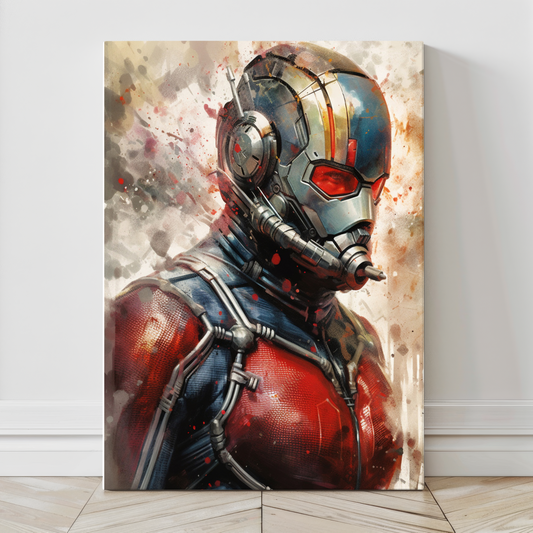 Large Ant-Man canvas print with abstract background