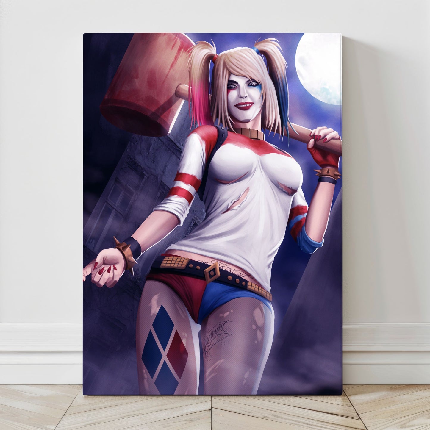 Canvas—comic-inspired portrait with gritty textures and fog; art by Ben Asher.