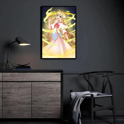 11x17 anime print of Mavis Vermillion from Fairy Tail with bright magical energy