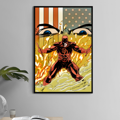 Daredevil fan art print titled "Rage of the Blind Devil" in 11x17 size