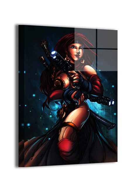 Red Monika Battle Chasers Art | Acrylic, Metal & Canvas [variant_option1] Print, Premium Wall Art by Snapping Turtle Gallery