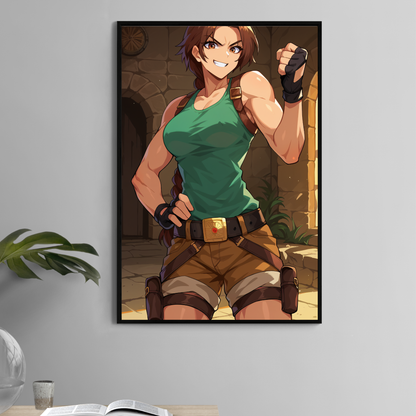 Relic Hunter Warrior Poster Print Wall Art featuring Lara Croft from Tomb Raider