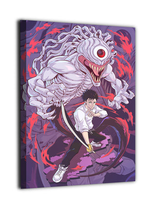 Rika Orimoto & Yuta Wall Art | Jujutsu Kaisen Acrylic, Metal & Canvas - Snapping Turtle Gallery