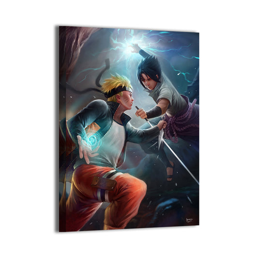 Rivalry Reborn Wall Art Canvas Print – Naruto vs Sasuke by Nopeys