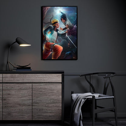 Rivalry Reborn Wall Art Room Mockup – Naruto vs Sasuke by Nopeys
