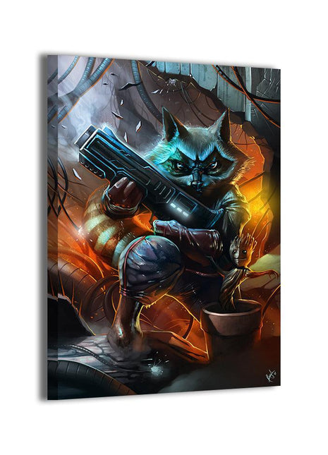 Rocket & Groot Wall Art | Guardians Ultra-HD Acrylic, Metal & Canvas - Snapping Turtle Gallery