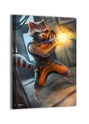 Rocket Raccoon Wall Art | Marvel HD Acrylic, Metal & Canvas Print - Snapping Turtle Gallery