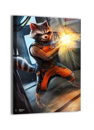 Rocket Raccoon Wall Art | Marvel HD Acrylic, Metal & Canvas Print - Snapping Turtle Gallery