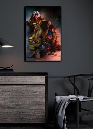 Rogue Gambit X-Men Marvel Art | Acrylic, Metal & Canvas - Snapping Turtle Gallery