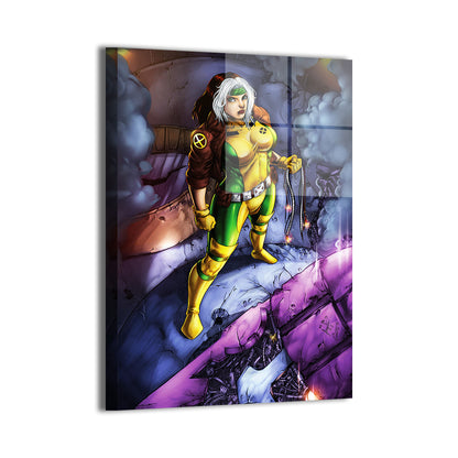 Rogue X-Men Marvel Wall Art Metal 24x36 – premium glossy print with dramatic battlefield scene, perfect gift for X-Men fans