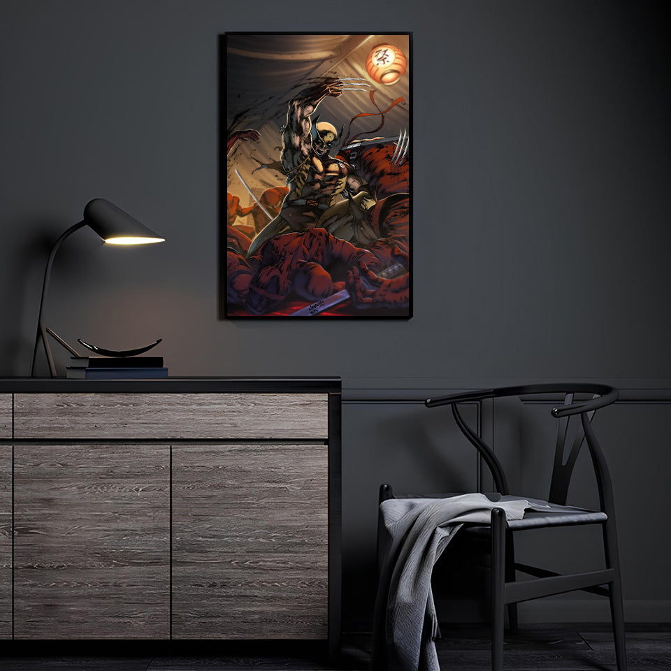 Adamantium Fury by Jimbo Salgado displayed in a modern room.