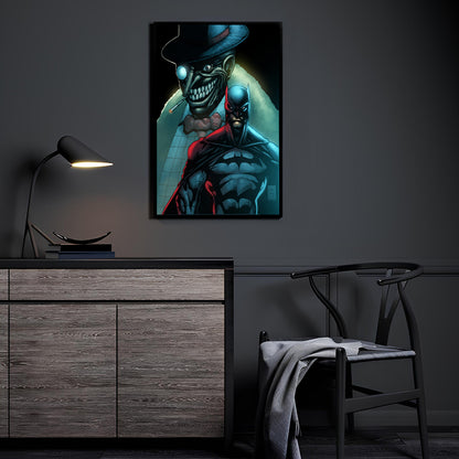 The Batman and Penguin artwork displayed in a modern room mockup.