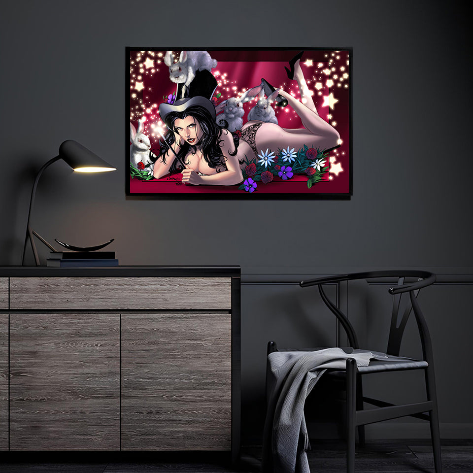 Enchantress of Illusion by Jimbo Salgado displayed in a modern room.