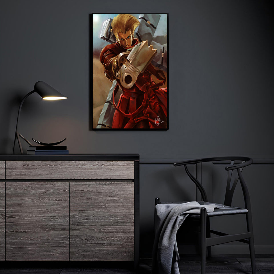 Humanoid Typhoon Gunslinger by Ceasar displayed in a modern room.