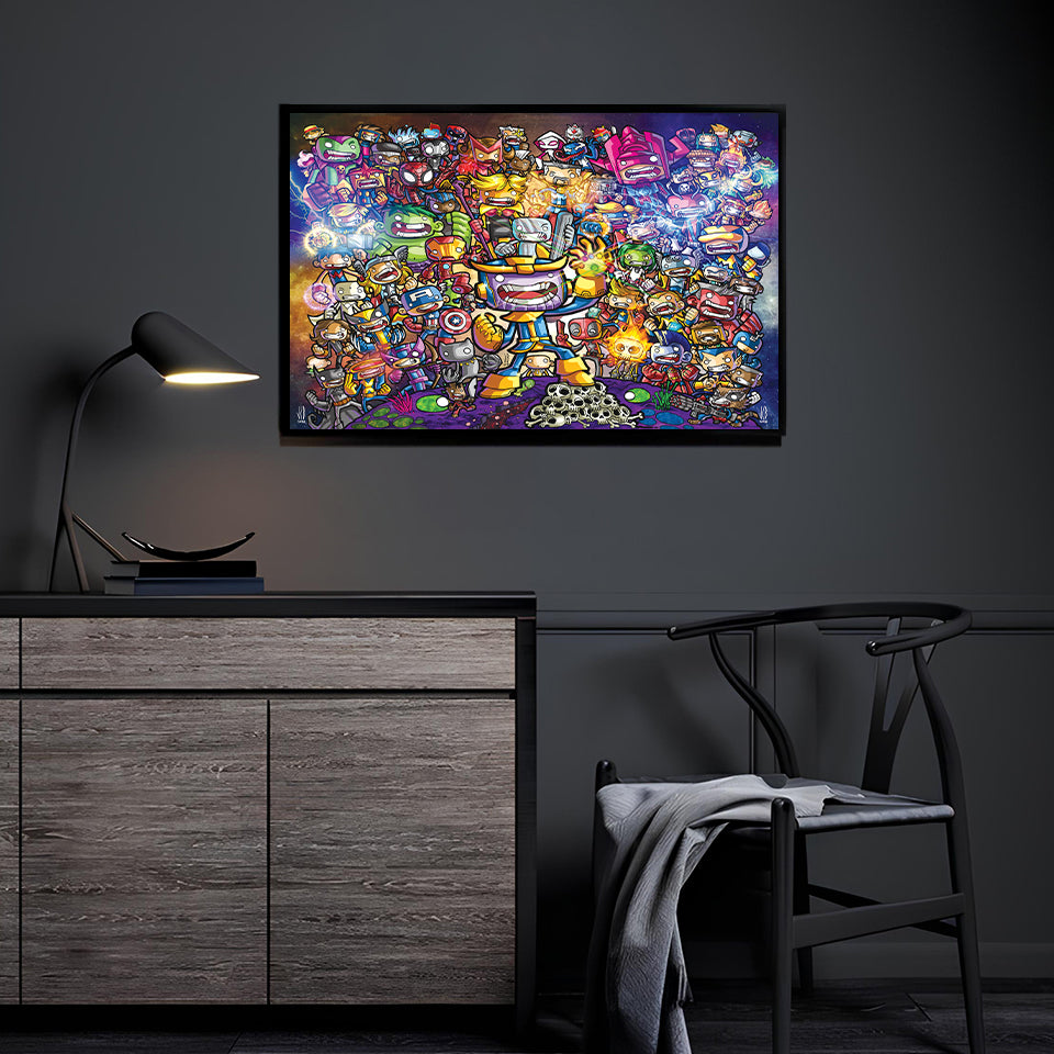 Infinity Chibi Army by Jeff Benitez displayed in a modern room.