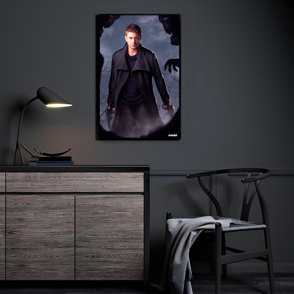 Night Hunt Vigil by Ben Asher displayed in a modern room.